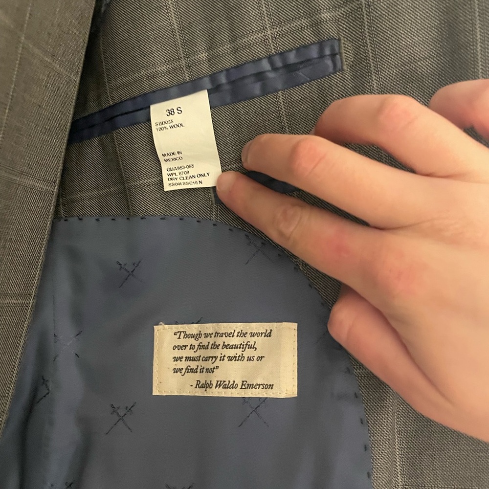 Gray Checkered Men's Suit and Pants - Picture 3 of 9